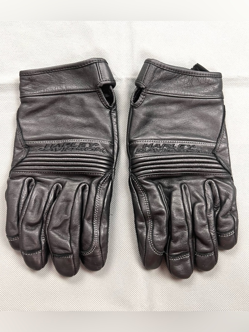 Harley Davidson Black Leather Full Finger Riding Gloves X-Large